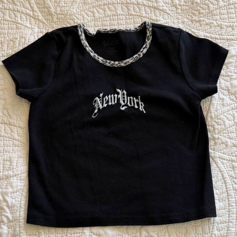 Brandy Melville Black 'New York' Cheetah Print Shirt
